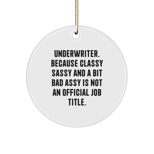 Funny Underwriter Gifts for Christmas, Underwriter Circle Ornament Quotes, Classy Sass Gifts from Friends to Friends - The Buy Boom