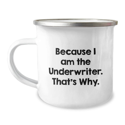 Funny Underwriter Gifts for Him, Camping Mug with Because I Am The Underwriter, That's Why. Quote, Unique Christmas Unique Gifts from Friends to Family - The Buy Boom