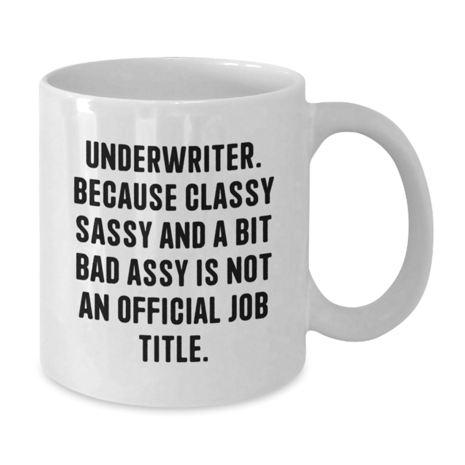 Funny Underwriter Gifts for Men, White Coffee Mugs with Classy Sassy And A Bit Fearlessy Quote, Unique Christmas Unique Gifts from Friends to Family - The Buy Boom