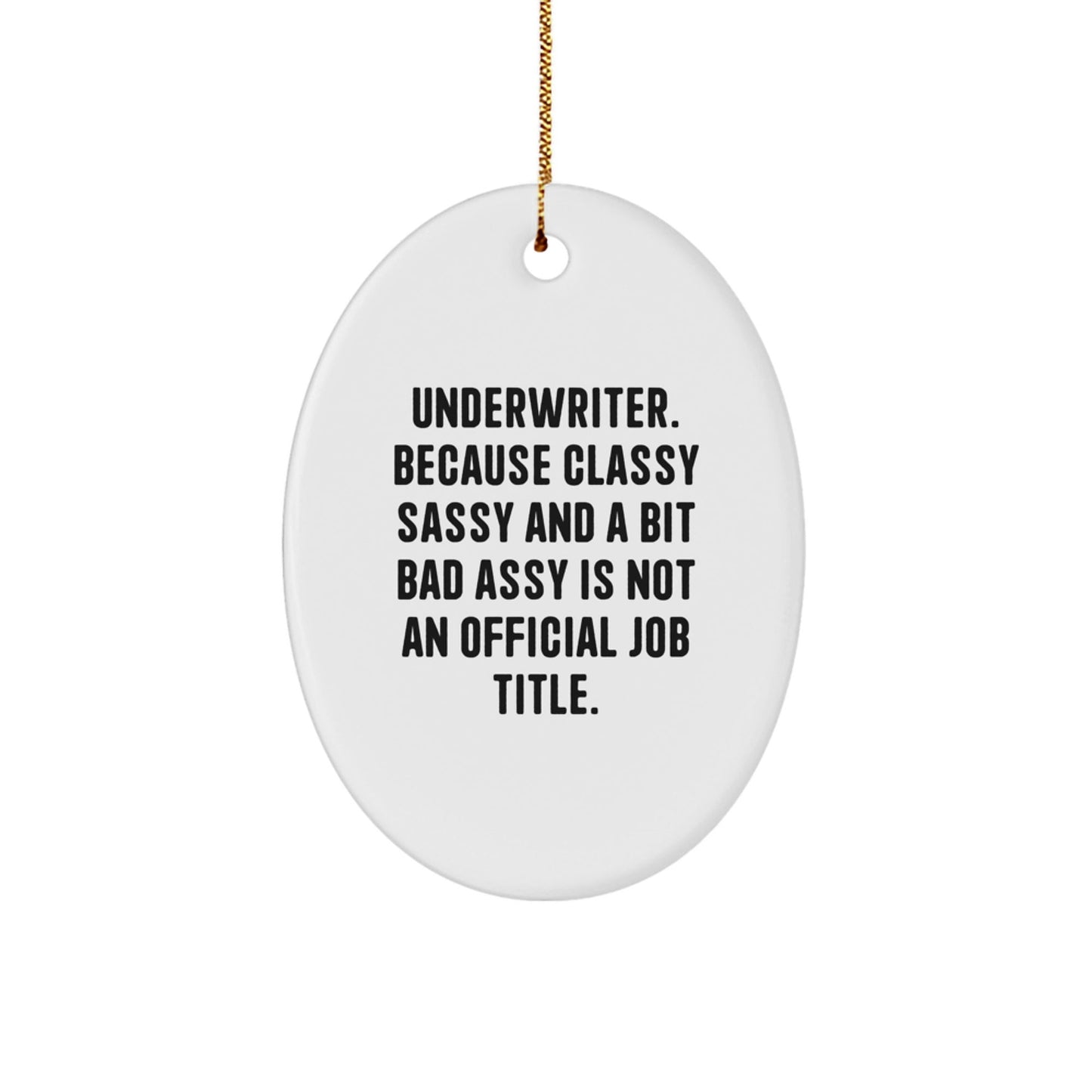 Funny Underwriter Gifts for Men Women Friends Family Oval Ornament Quote - Gifts from Friends and Family - Unique Christmas Decorations - The Buy Boom