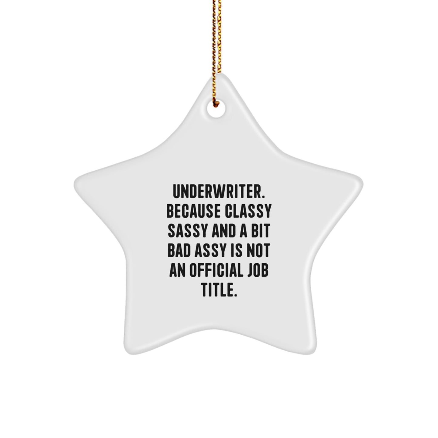 Funny Underwriter Gifts from Friends, Unique Star Ornament for Underwriter, Christmas Decorative Star - The Buy Boom