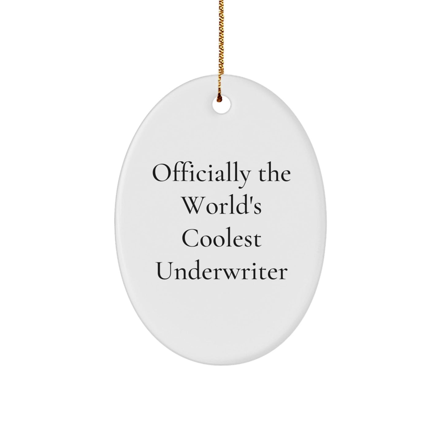 Funny Underwriter Gifts - Oval Ornament, Officially The World's Coolest Underwriter - Christmas Unique Gifts from Friends to Underwriter - The Buy Boom