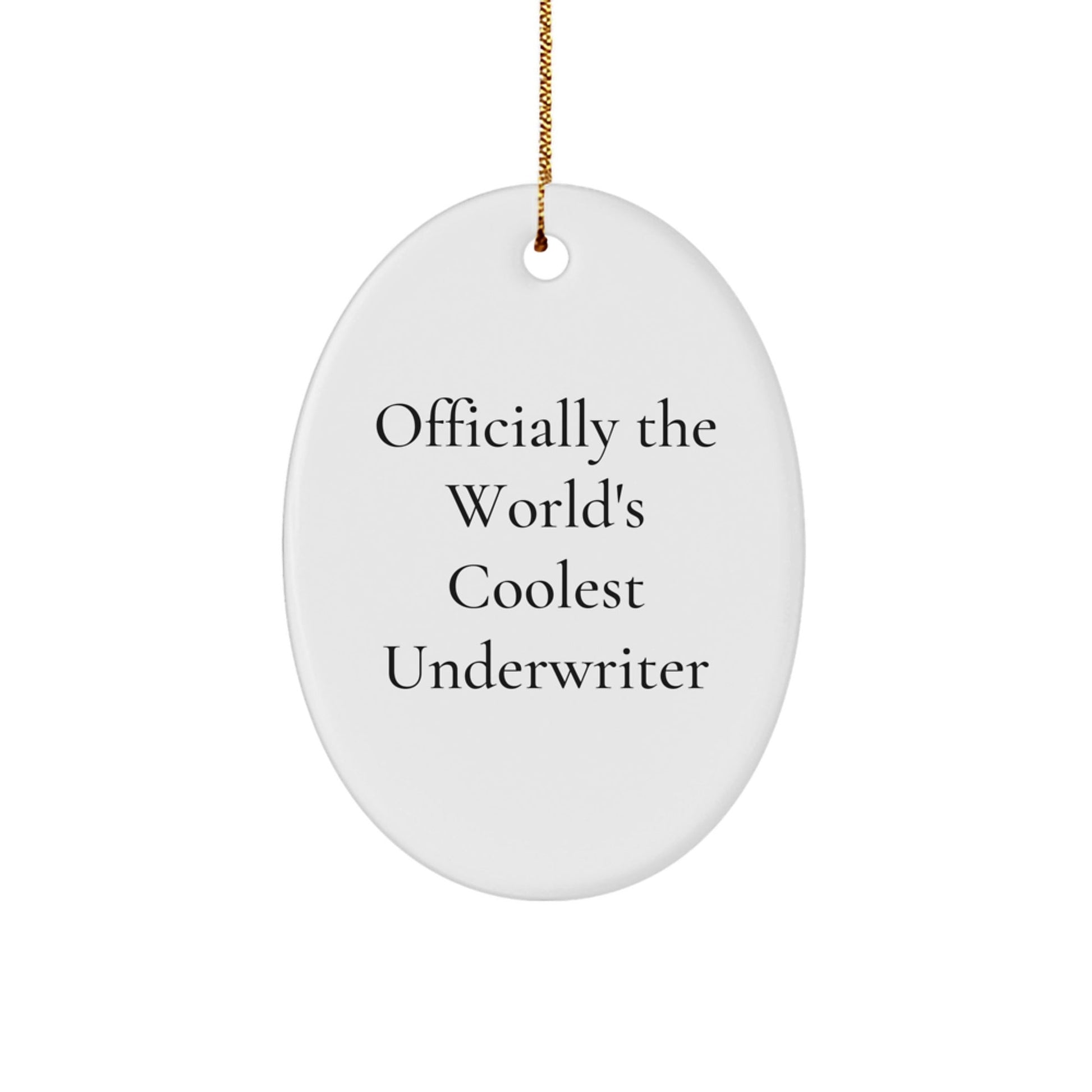 Funny Underwriter Gifts - Oval Ornament, Officially The World's Coolest Underwriter - Christmas Unique Gifts from Friends to Underwriter - The Buy Boom
