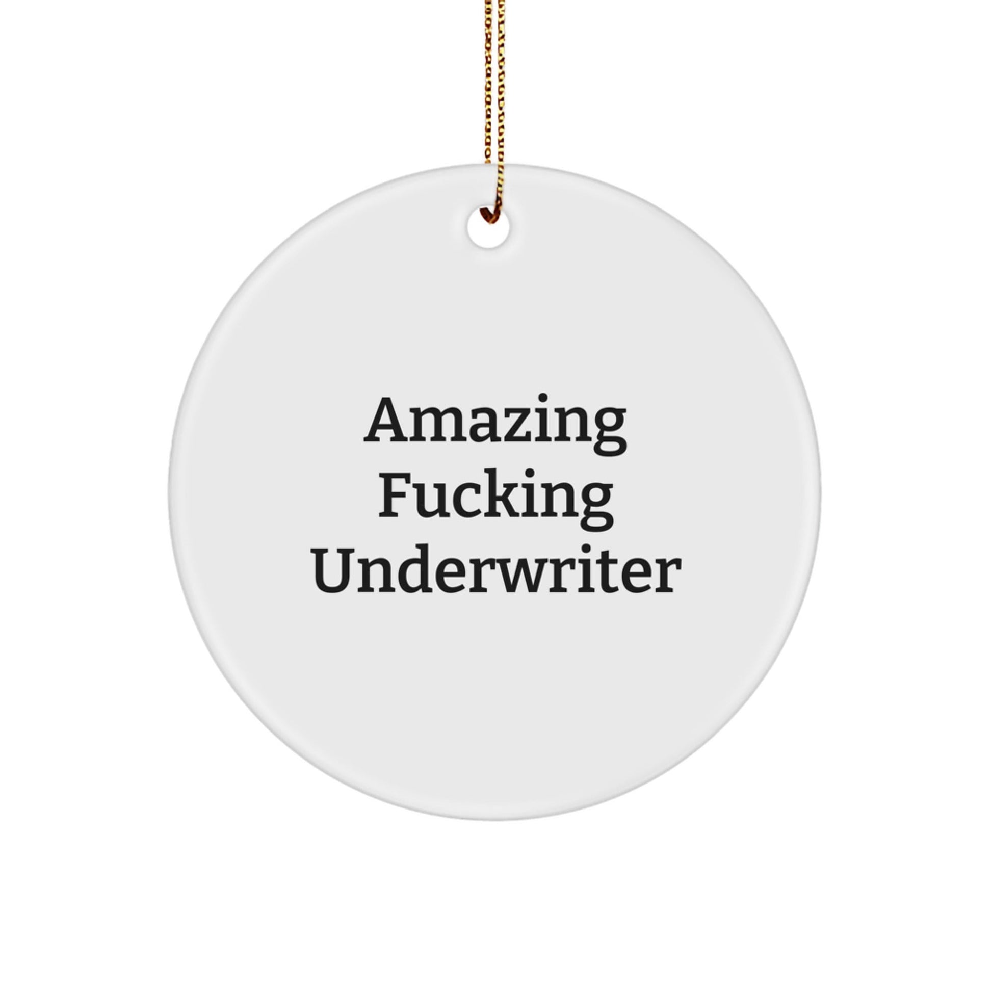 Funny Underwriter Quotes Circle Ornament, Gifts from Men to Underwriter, Underwriter Gifts for Christmas, Amazing F - king Underwriter Circle Ornament, Gifts for Underwriter - The Buy Boom