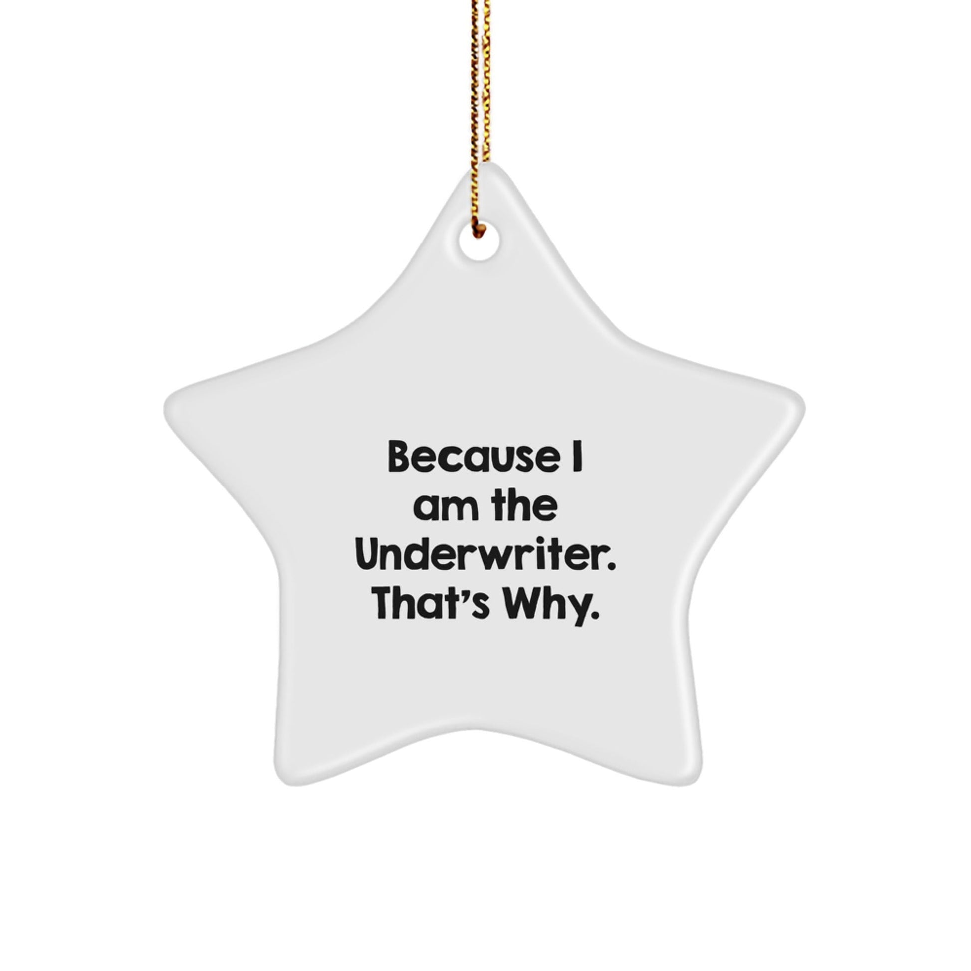Funny Underwriter Star Ornament Gifts for Underwriter Christmas Unique Gifts from Friends - The Buy Boom