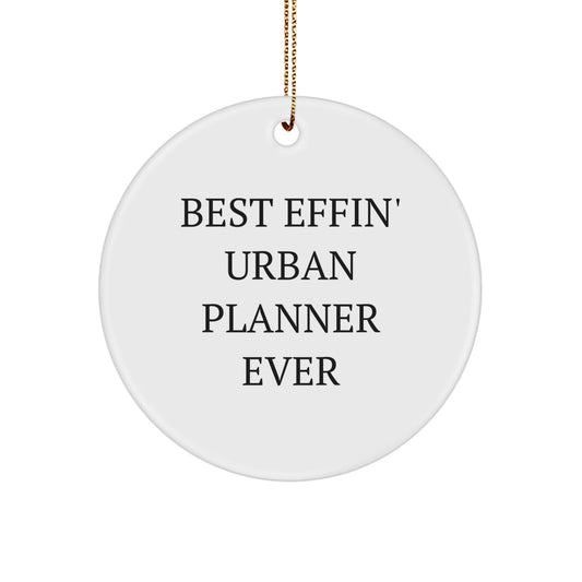 Funny Urban Planner Gifts for Men Women from Coworkers, 'Best Effin' Urban Planner Ever' Christmas Unique Circle Ornaments - The Buy Boom