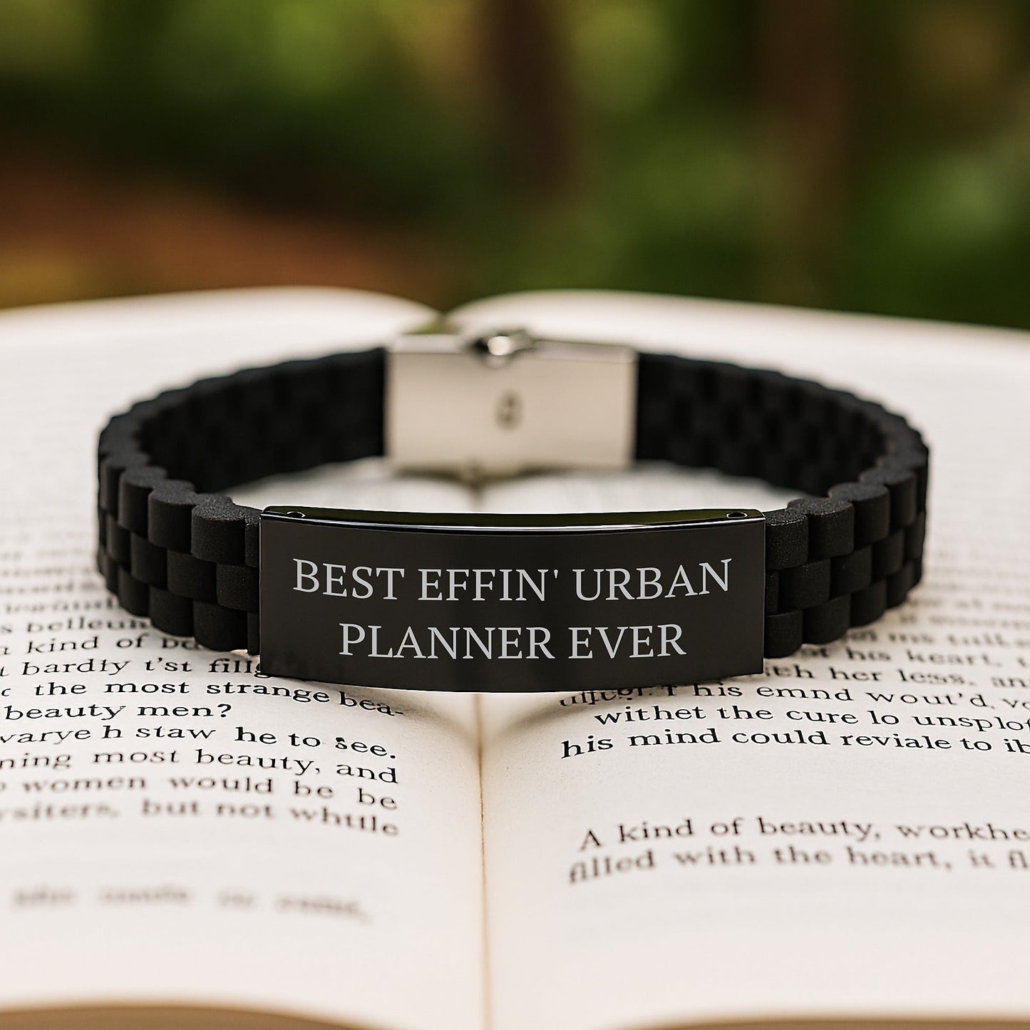 Funny Urban Planner Gifts from Friends for Men, Unique Christmas Unique Gifts with Best Effin' Urban Planner Ever Glide lock Clasp Bracelet - The Buy Boom