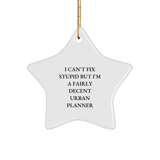 Funny Urban Planner Gifts, Star Ornament for Christmas Unique Gifts from Friends, Gifts for Urban Planner, Star Ornament with Humorous Quote - The Buy Boom