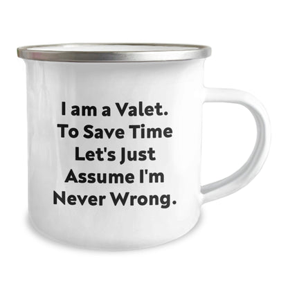 Funny Valet Gifts for Men from Family, Unique Christmas Valet Coffee Mugs for Camping Lovers, Valet Quote - The Buy Boom