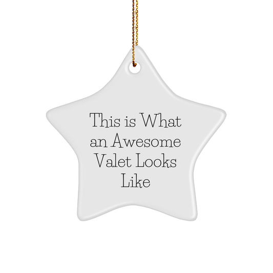 Funny Valet Gifts from Friends, Cute Star Ornament for Awesome Valet, Christmas Unique Gifts for Valet Men, This Is What An Awesome Valet Looks Like - The Buy Boom