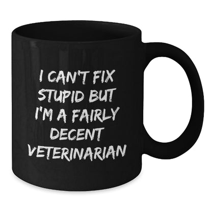 Funny Veterinarian Gifts from Family, Unique Christmas Memorable Presents for Veterinarian Friends, Black Coffee Mug - The Buy Boom
