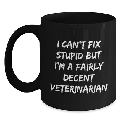 Funny Veterinarian Gifts from Family, Unique Christmas Memorable Presents for Veterinarian Friends, Black Coffee Mug - The Buy Boom