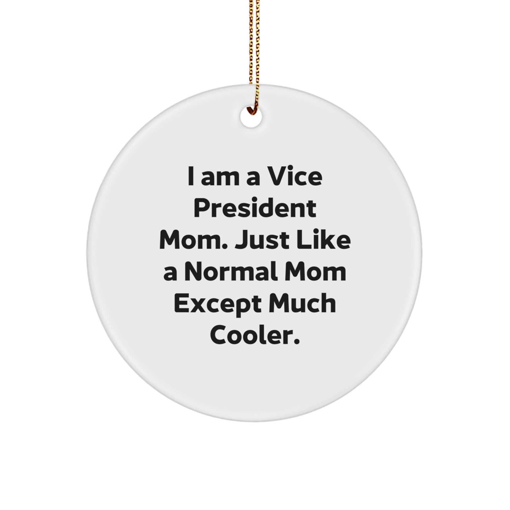 Funny Vice President Mom Gifts, Circle Ornaments for Christmas, Inspirational Quotes, 'I Am A Vice President Mom' Decorative Desk - The Buy Boom
