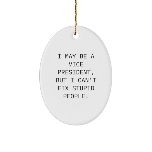 Funny Vice President Oval Ornament Gifts from Friends for Men Vice President - I May Be A Vice President, But I Can't Fix Stupid People. - Christmas Unique Gifts - The Buy Boom