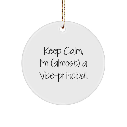 Funny Vice - principal Gifts for Christmas Unique Circle Ornament, Gifts from Friends to Vice - principal, Keep Calm Almost Vice - principal - The Buy Boom
