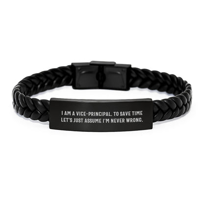 Funny Vice - principal Quote Interlaced Leather Bracelet Gifts from Friends for Graduation Unique Presents - The Buy Boom