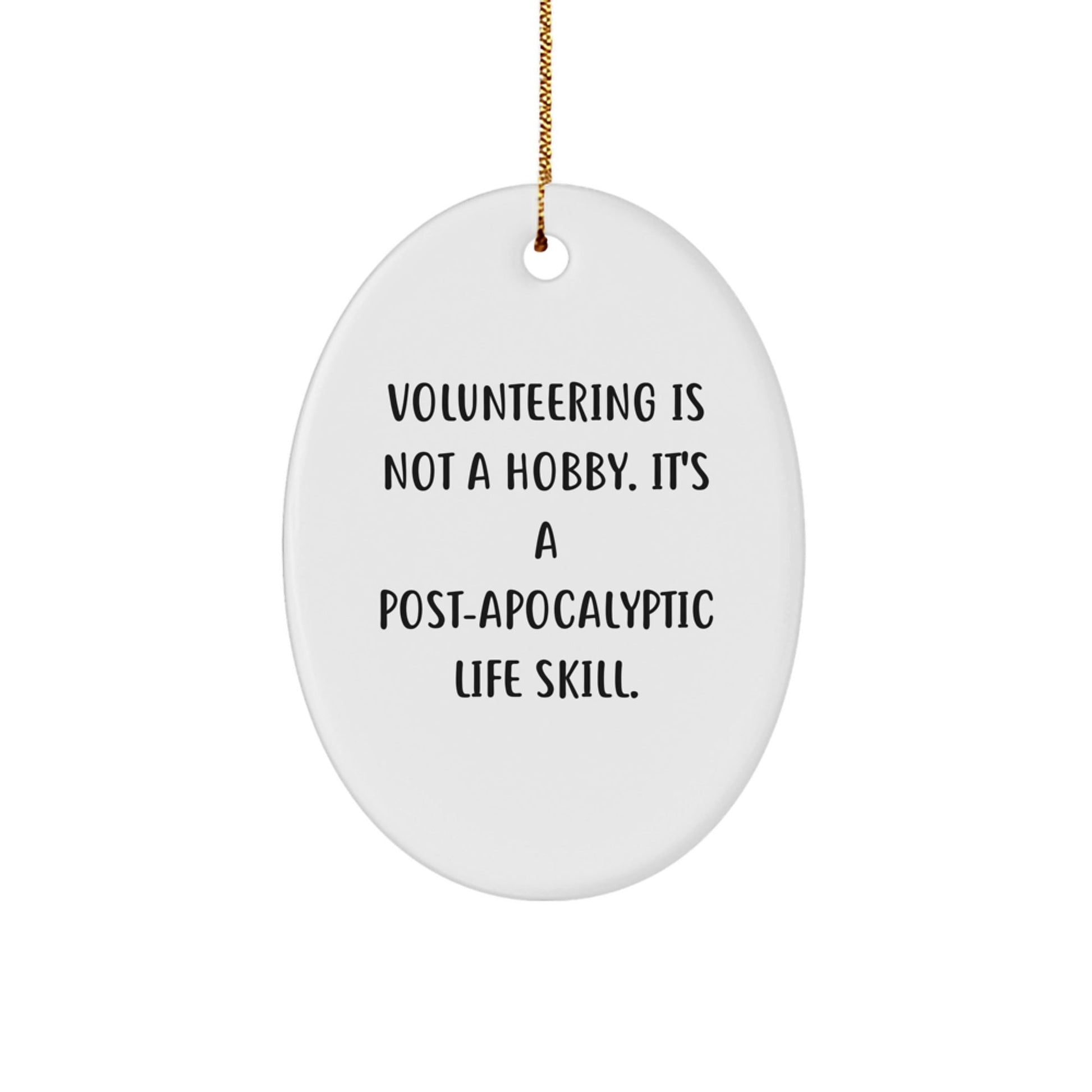 Funny Volunteering Gifts for Men Women Friends, Unique Oval Ornament Quote Gifts from Family Coworkers, Inspirational Volunteering Is Not A Hobby Oval Decoration for Christmas - The Buy Boom