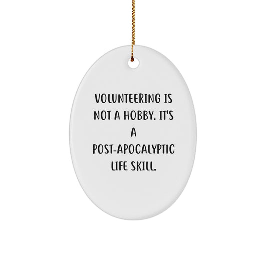 Funny Volunteering Gifts for Men Women Friends, Unique Oval Ornament Quote Gifts from Family Coworkers, Inspirational Volunteering Is Not A Hobby Oval Decoration for Christmas - The Buy Boom