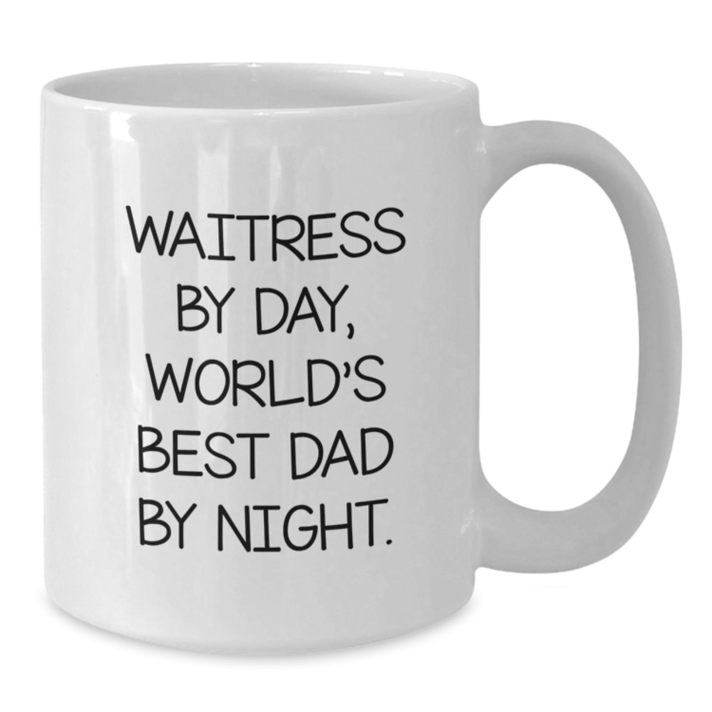 Funny Waitress Gifts for Her, World's Best Dad Mug, Birthday Unique Presents from Family, Friends, Coworkers - 'Waitress By Day, World's Best Dad By Night.' - The Buy Boom
