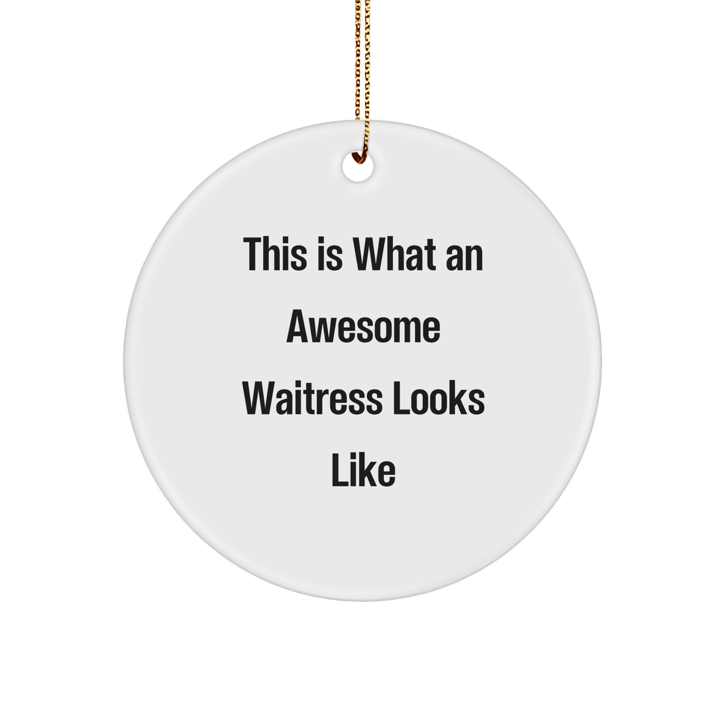 Funny Waitress Gifts from Friends, Circle Ornament with Inspirational Quote, Ideal Gifts for Awesome Waitress Women at Christmas, Unique Circle Ornament Decorations - The Buy Boom