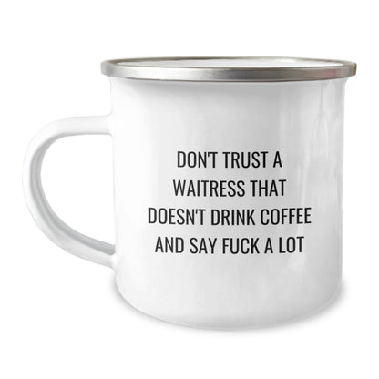 Funny Waitress Gifts from Friends to Waitress, Unique Christmas Unique Gifts for Waitress, Funny Camping Mug for Coffee Lover Waitress - The Buy Boom