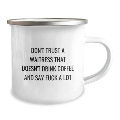 Funny Waitress Gifts from Friends to Waitress, Unique Christmas Unique Gifts for Waitress, Funny Camping Mug for Coffee Lover Waitress - The Buy Boom