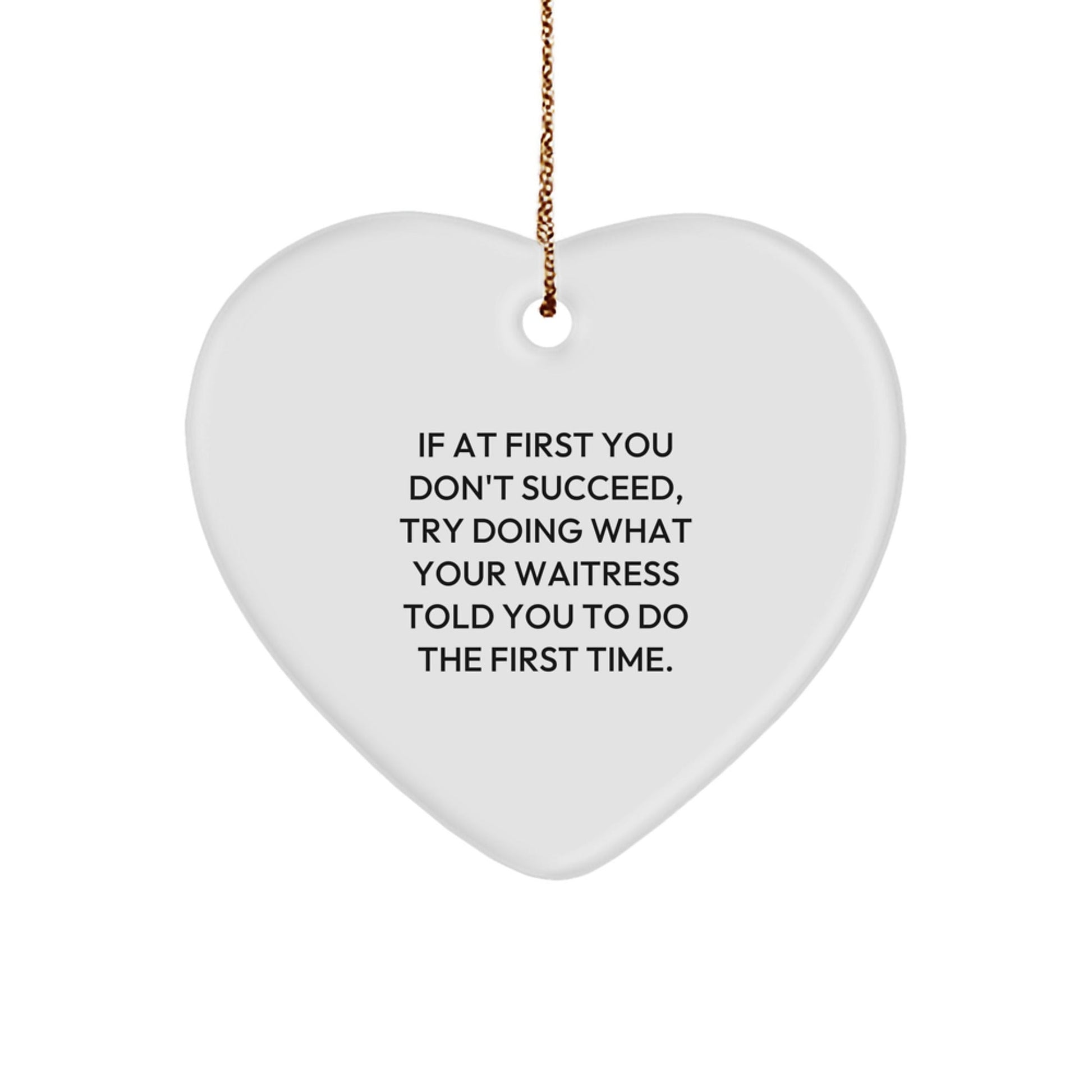 Funny Waitress Quotes, Heart Ornament, Gifts from Friends for Waitress, Inspirational Holiday Decorations for Christmas Unique Gifts - The Buy Boom