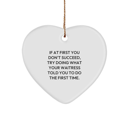 Funny Waitress Quotes, Heart Ornament, Gifts from Friends for Waitress, Inspirational Holiday Decorations for Christmas Unique Gifts - The Buy Boom