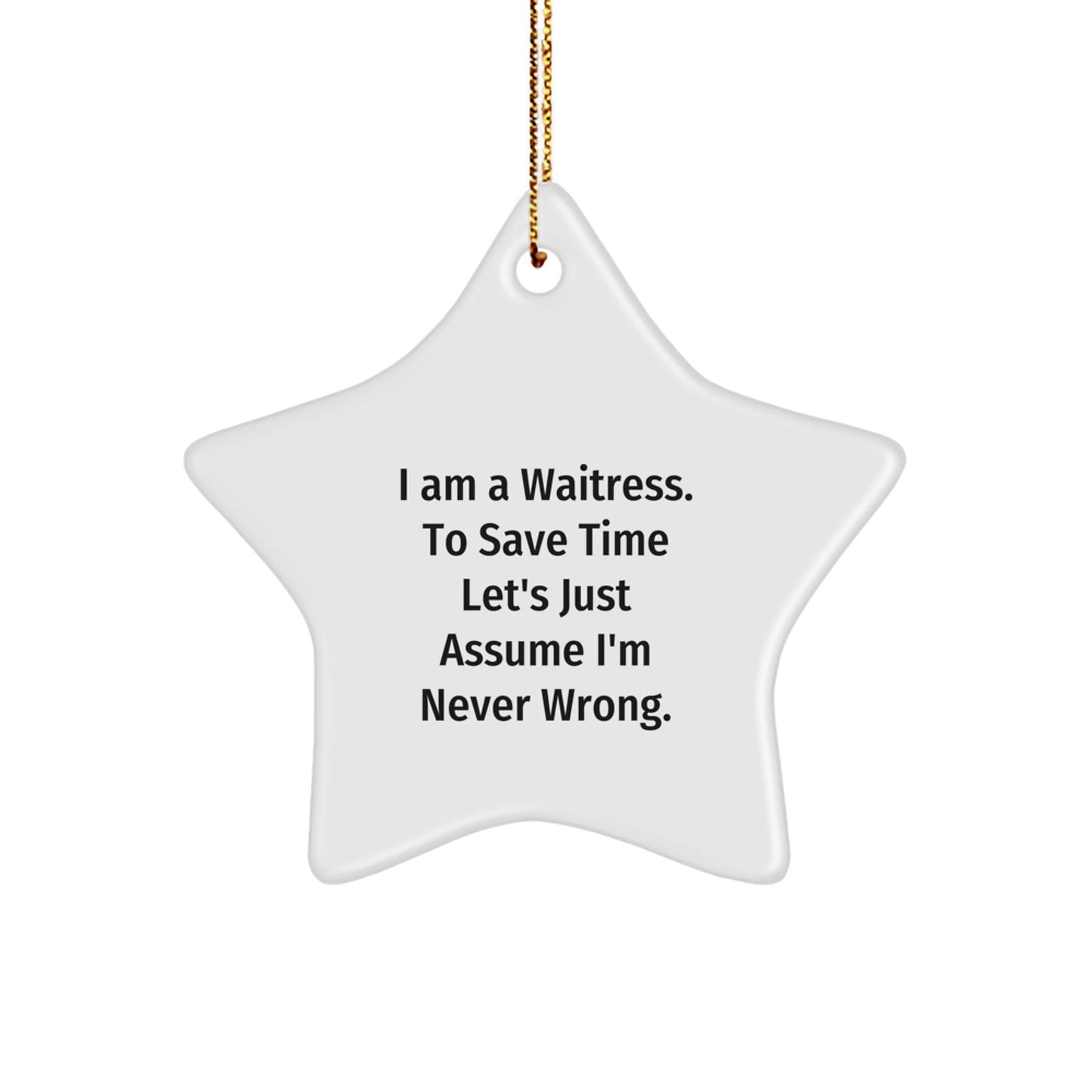 Funny Waitress Star Ornament Gifts from Friends, Family and Coworkers for Christmas Unique Presents - The Buy Boom