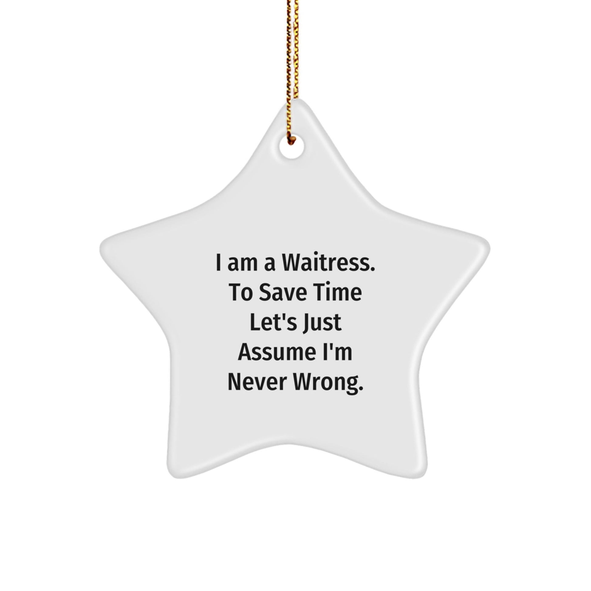 Funny Waitress Star Ornament Gifts from Friends, Family and Coworkers for Christmas Unique Presents - The Buy Boom