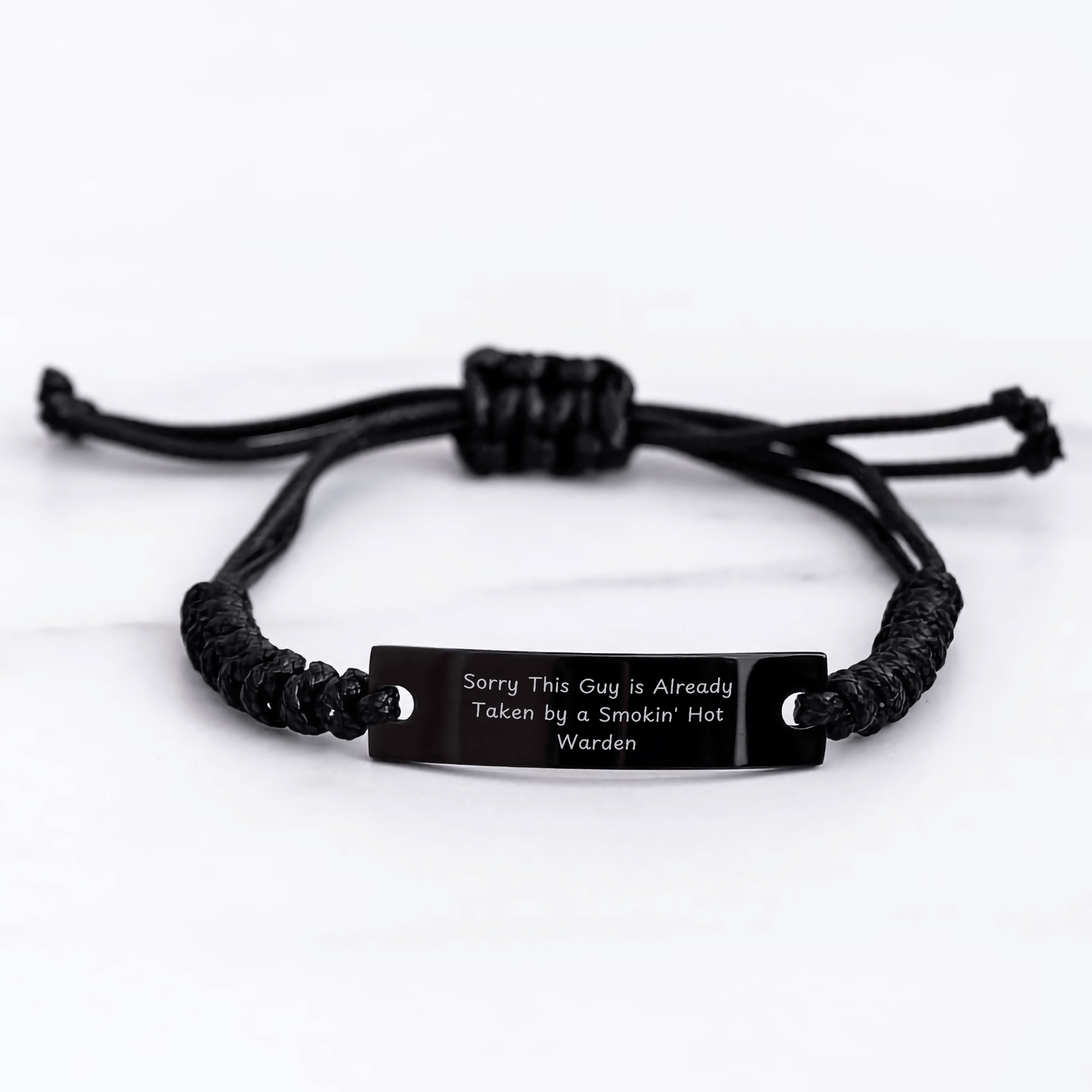 Funny Warden Gift, Sorry He's Taken by a Smokin' Hot Warden, Rope Bracelet for Men, Gifts from Men, Warden Lovers, Father's Day Unique Gifts - The Buy Boom