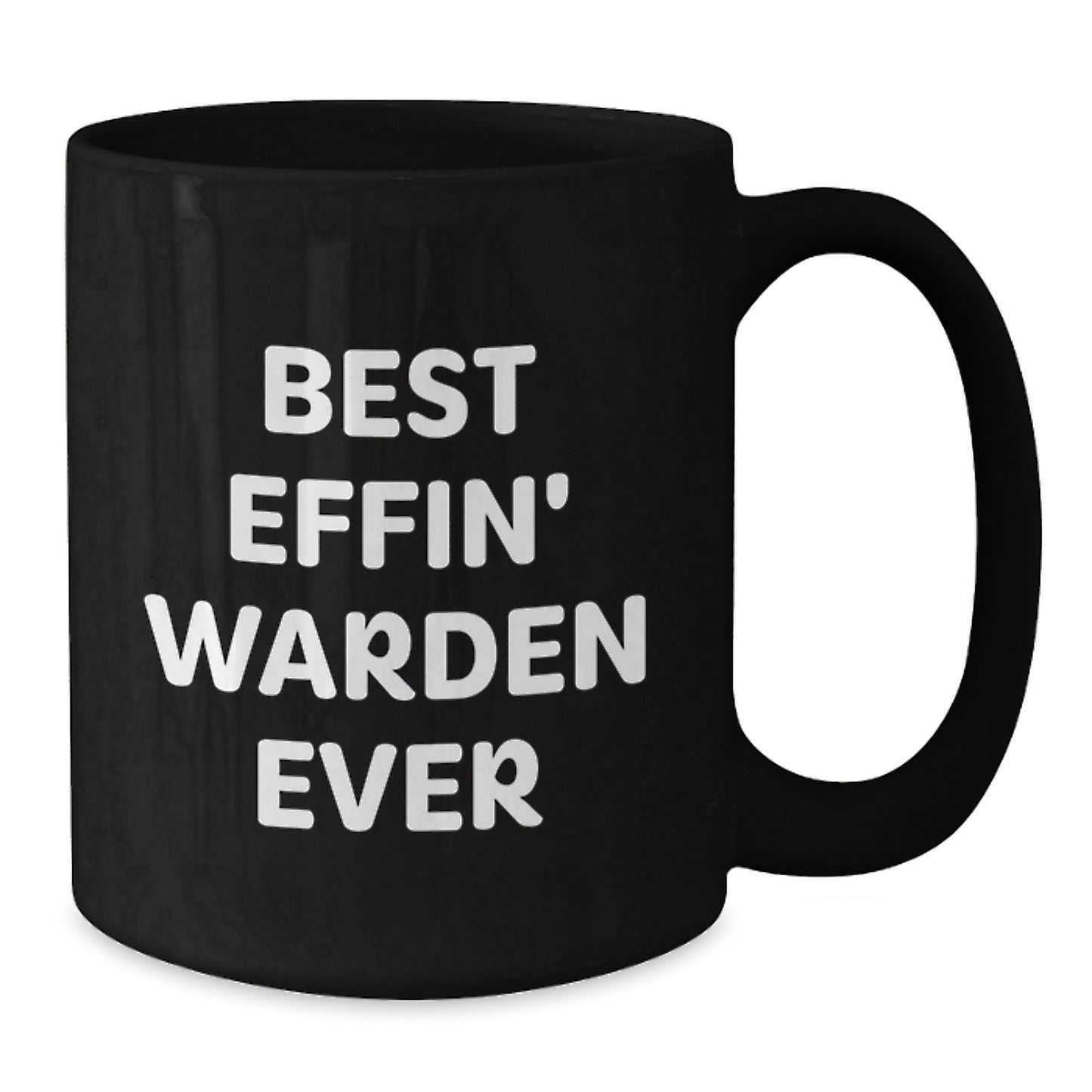 Funny Warden Gifts for Men, Black Coffee Mug with Best Effin' Warden Ever Quote, Unique Christmas Memorable Presents from Friends - The Buy Boom