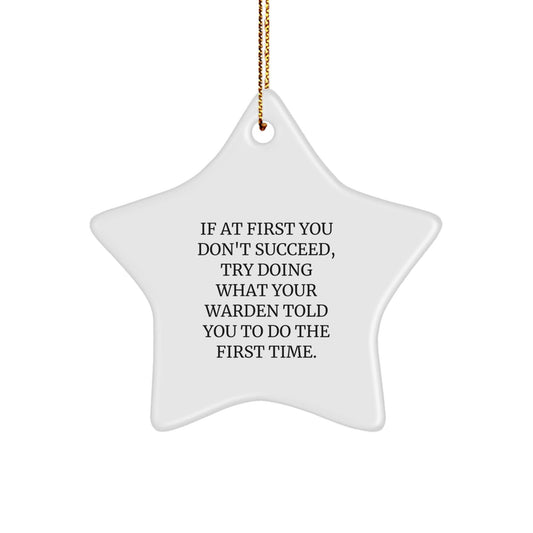 Funny Warden Gifts from Men to Warden - Star Ornament with Inspirational Quote, Christmas Unique Warden Gifts for Friends and Family - The Buy Boom