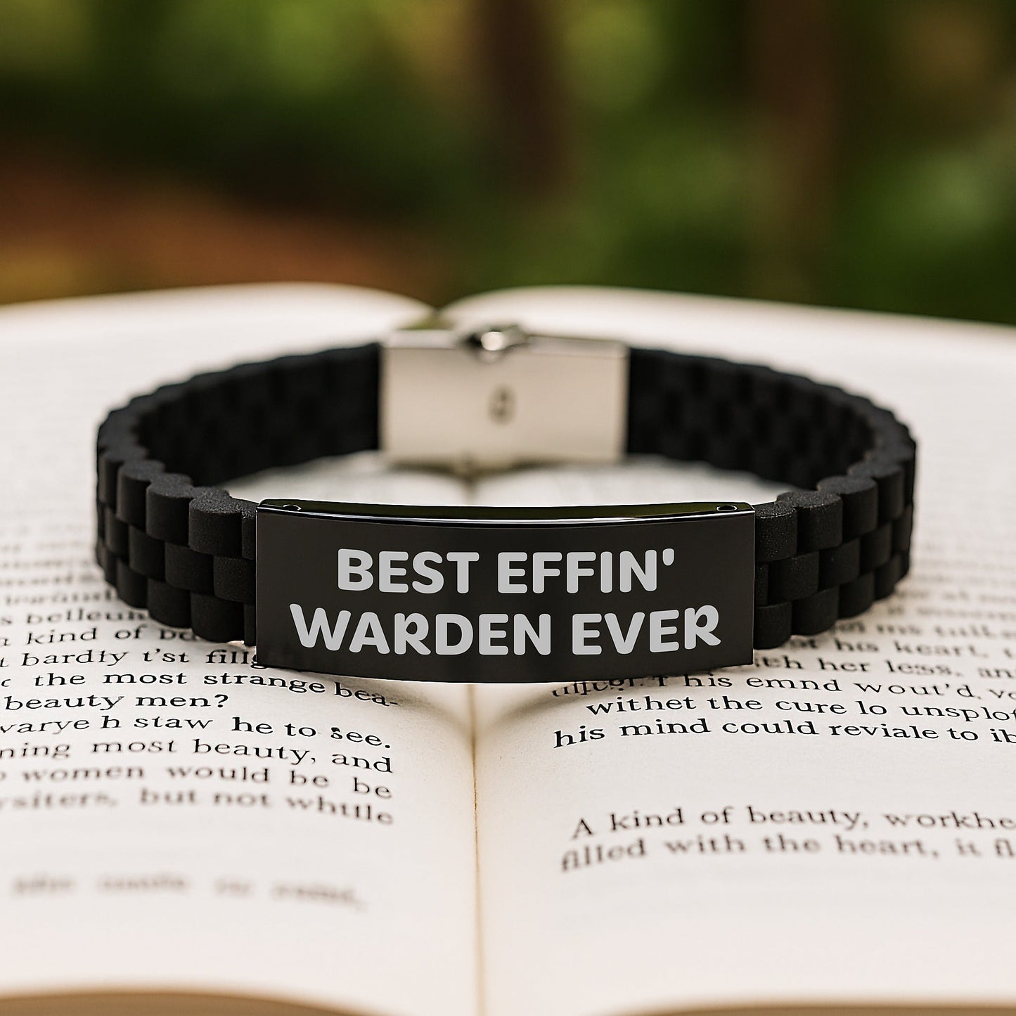 Funny Warden Quotes Gifts from Men to Warden Friends Glide lock Clasp Bracelet, Best Effin' Warden Ever, Christmas Unique Gifts - The Buy Boom