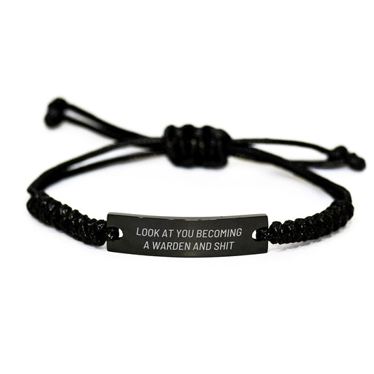 Funny Warden Rope Bracelet Gifts for Men Warden Enthusiasts at Christmas, Gifts from Friends to Family, Unique Rope Jewelry for Him - The Buy Boom