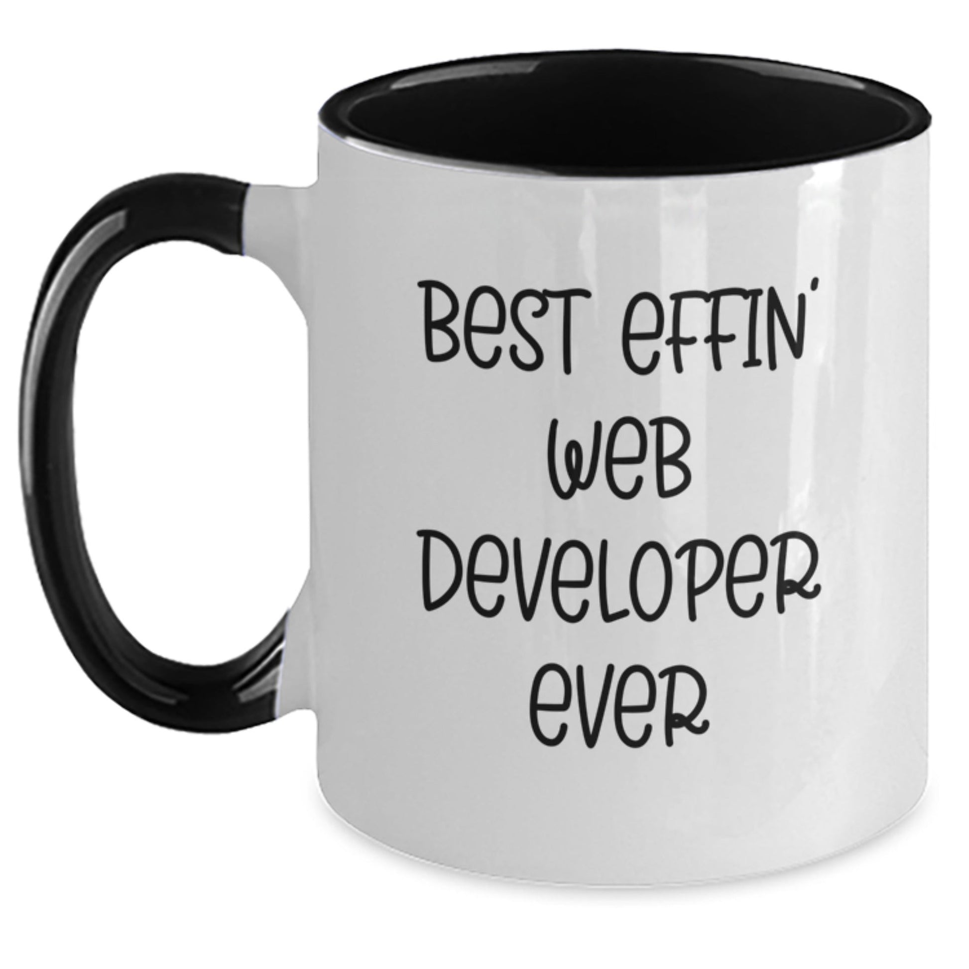 Funny Web Developer Christmas Unique Gifts from Friends to Web Developer Two Tone Coffee Mug Best Effin' Web Developer Ever - The Buy Boom