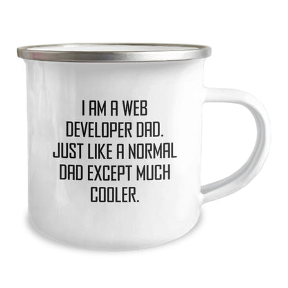 Funny Web Developer Dad Gifts for Men - 'I Am A Web Developer Dad...' Camping Mug, Birthday Unique Gifts from Family to Friends - The Buy Boom