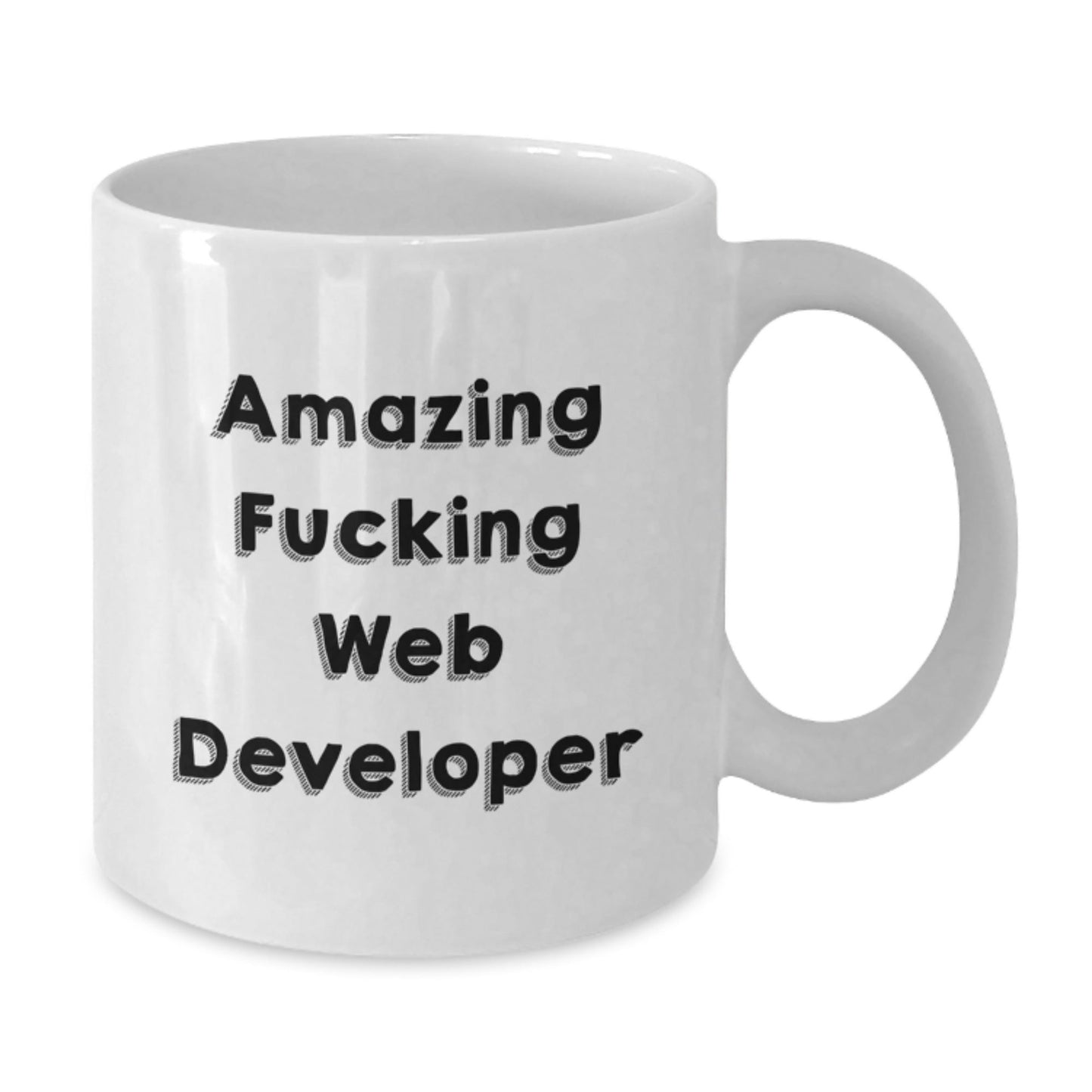 Funny Web Developer Gifts for Birthday - 'Amazing F - king Web Developer' Quote on White Coffee Mug, Gifts from Friends for Web Developer, 11oz or 15oz Capacity - The Buy Boom