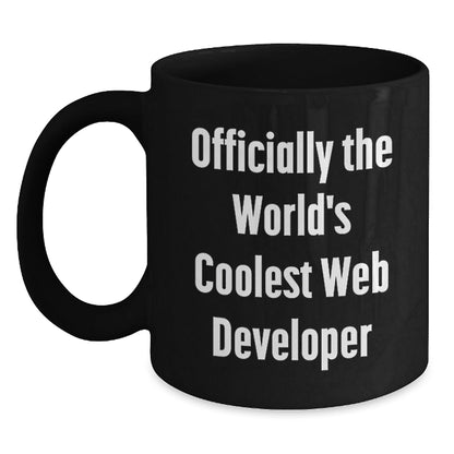 Funny Web Developer Gifts for Men and Women, Officially The World's Coolest Web Developer, Black Ceramic Coffee Mugs, Perfect for Christmas Unique Gifts - The Buy Boom