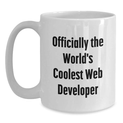 Funny Web Developer Gifts for Men - Officially The World's Coolest Web Developer White Coffee Mug, Perfect for Men, Women, Friends, Coworkers, Family - Christmas Unique Gifts from Friends - The Buy Boom