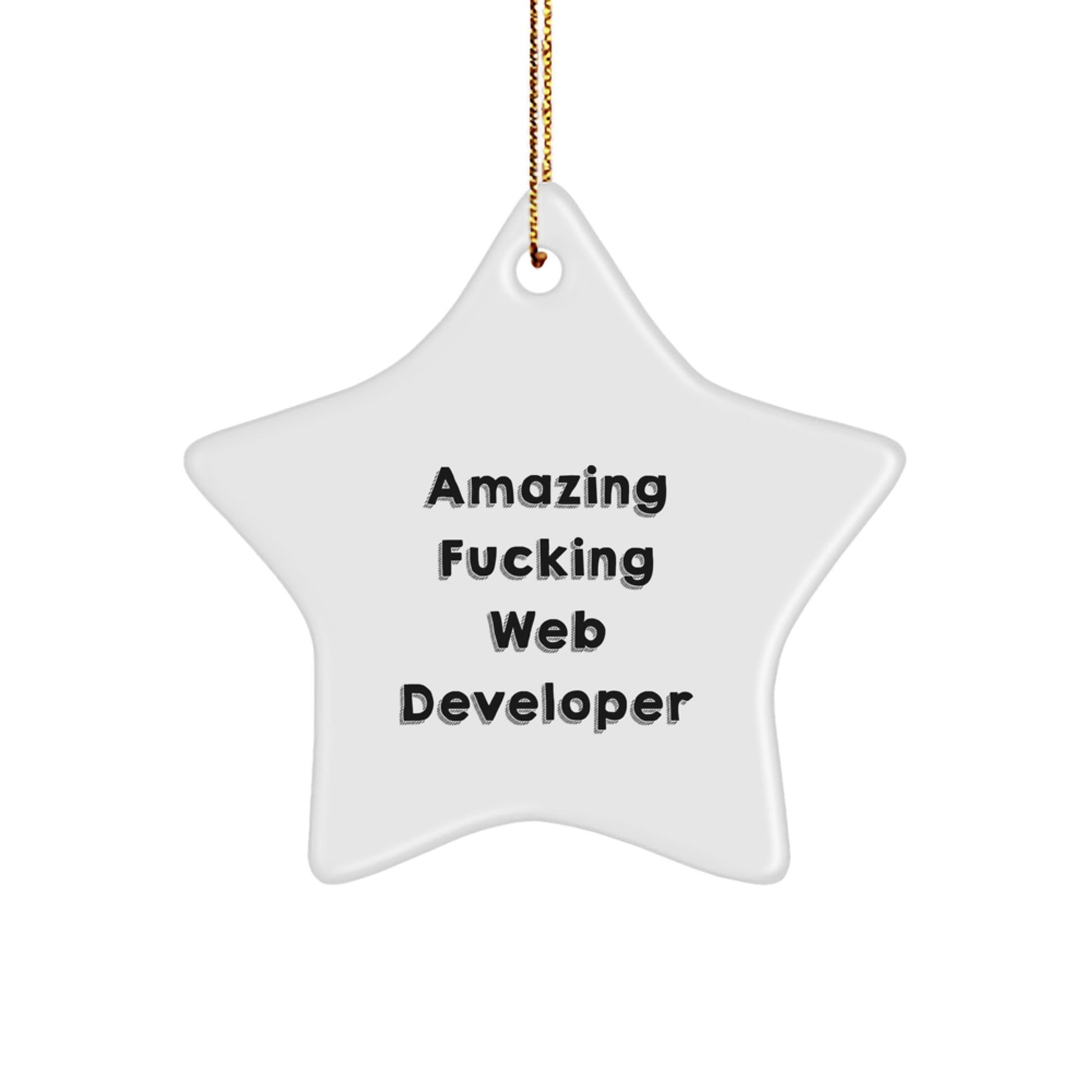Funny Web Developer Gifts from Amazing 'F - king' Web Developer - Star Ornament for Christmas - Gifts for Web Developers from Friends, Coworkers, or Family - The Buy Boom