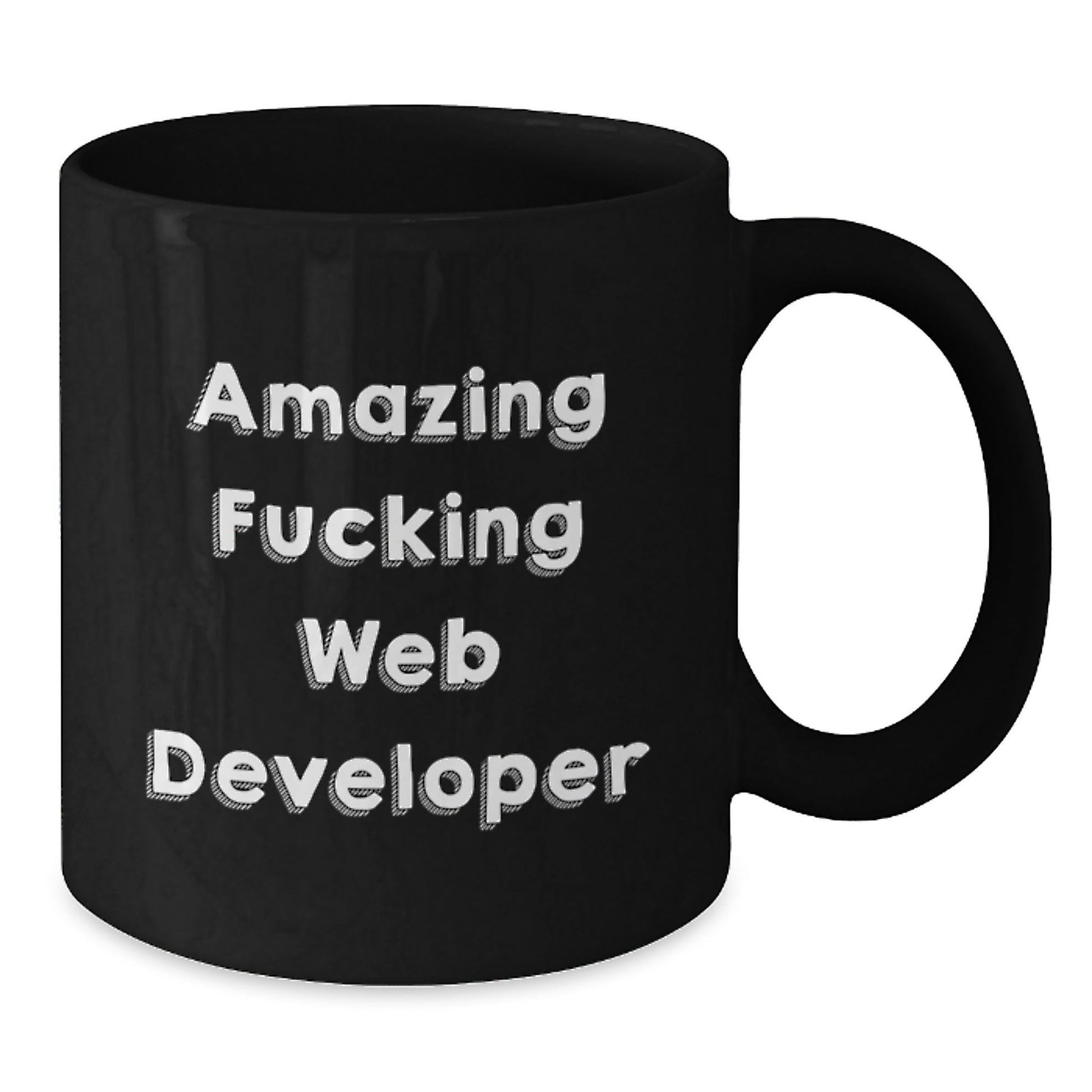 Funny Web Developer Gifts from Friends, Amazing Web Developer Black Coffee Mugs for Birthday, 'Amazing F - king Web Developer' Quote - The Buy Boom