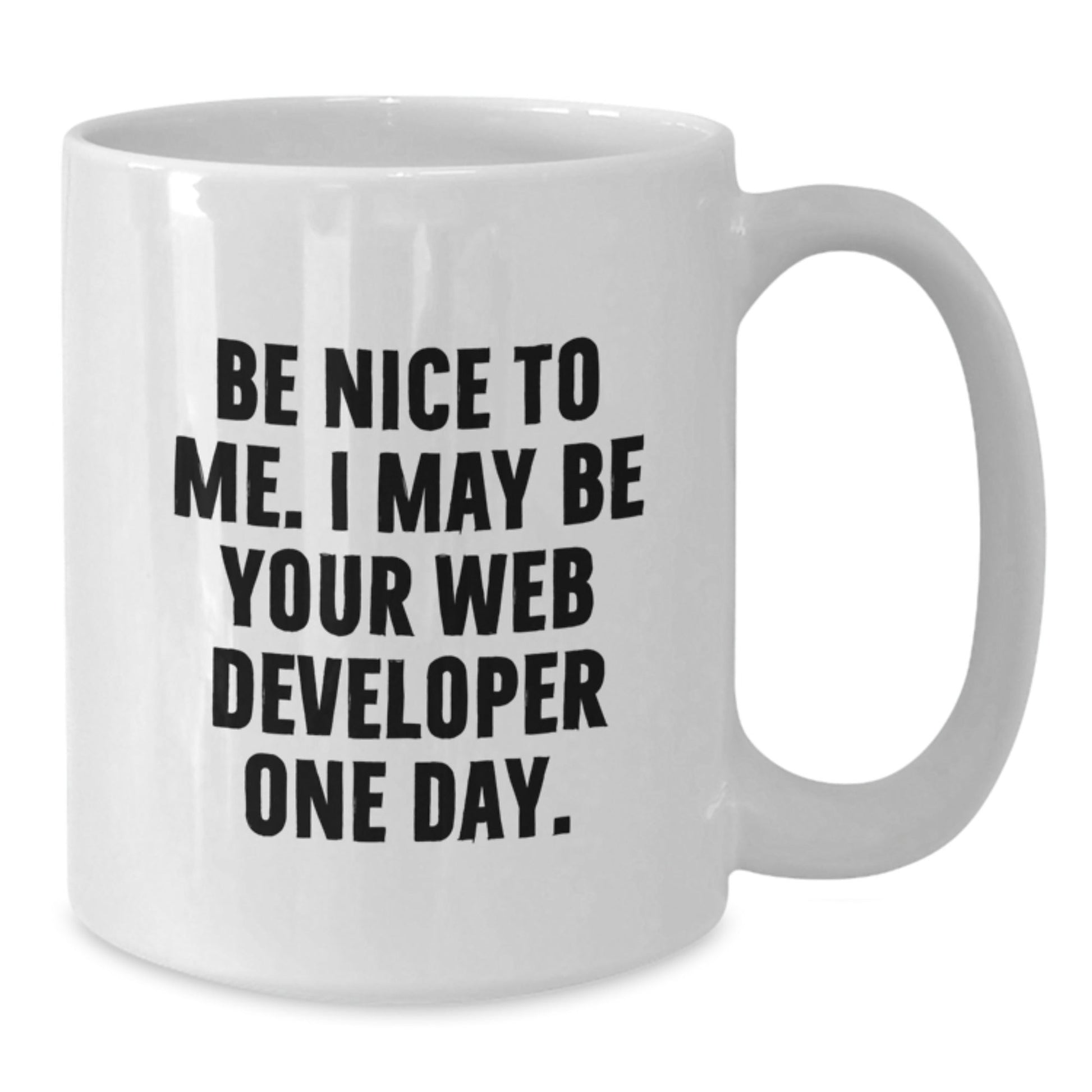 Funny Web Developer Gifts from Friends, Be Nice To Me - White Coffee Mug for Web Developer Birthday, Encouragement to Code - The Buy Boom