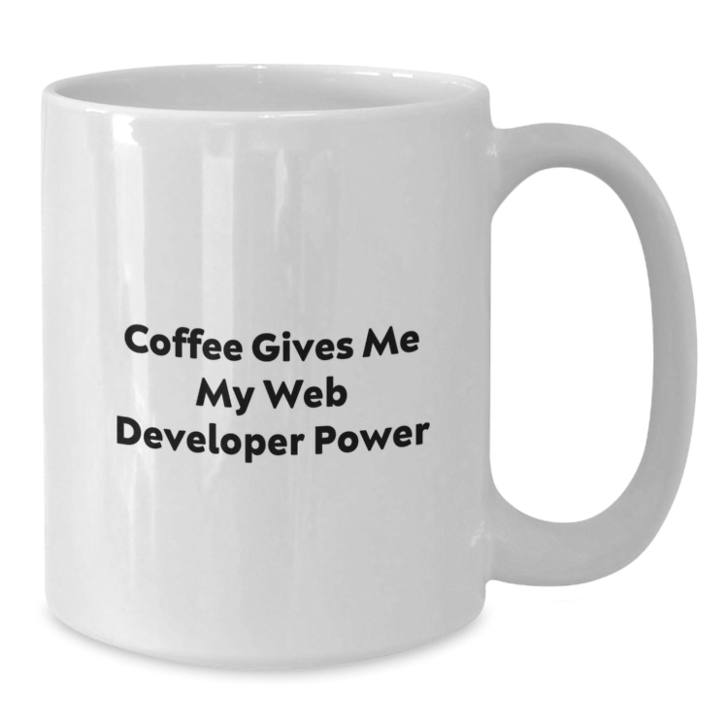 Funny Web Developer Gifts from Friends for Graduation - 'Coffee Gives Me My Web Developer Power' White Coffee Mug - The Buy Boom