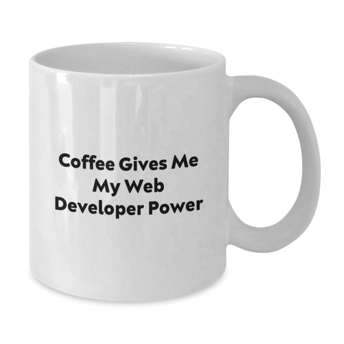 Funny Web Developer Gifts from Friends for Graduation - 'Coffee Gives Me My Web Developer Power' White Coffee Mug - The Buy Boom