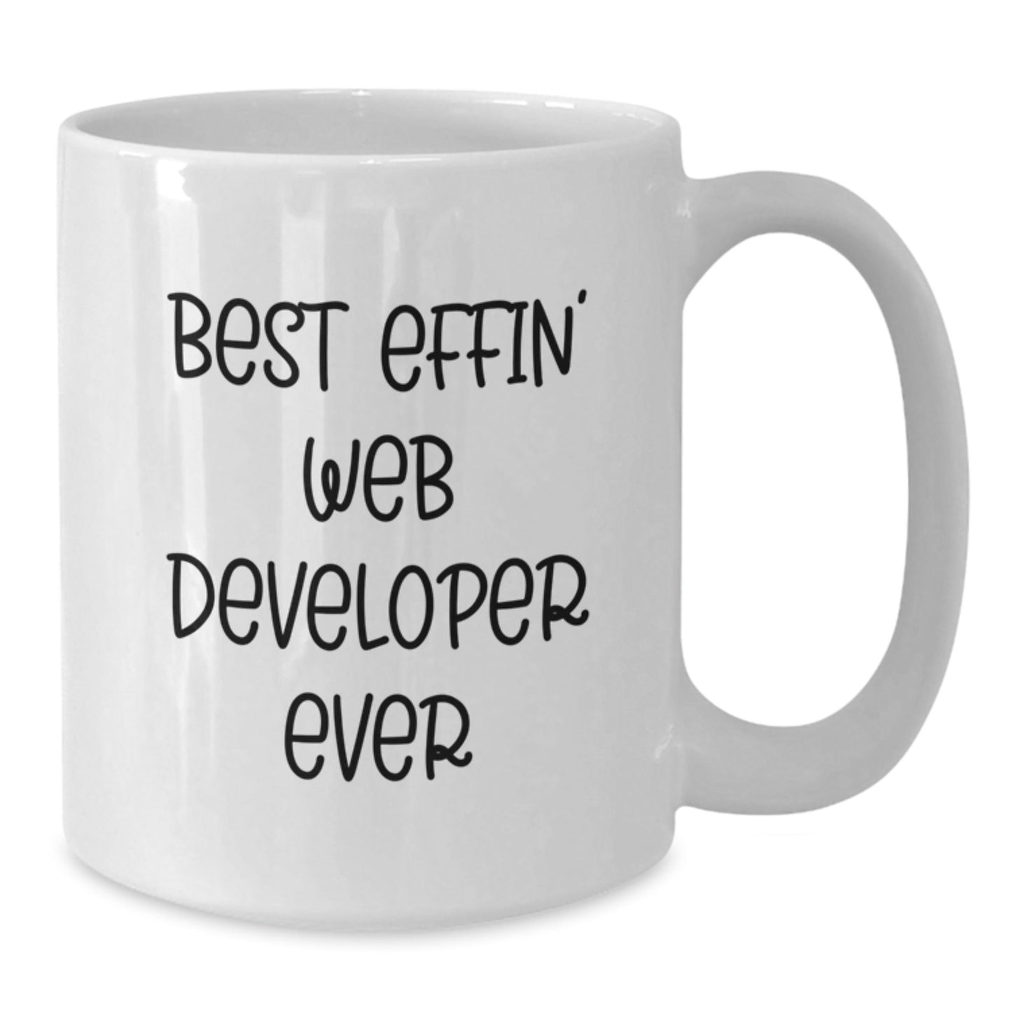 Funny Web Developer Gifts from Friends for Web Developer Men - Best Effin' Web Developer Ever White Coffee Mug - The Buy Boom