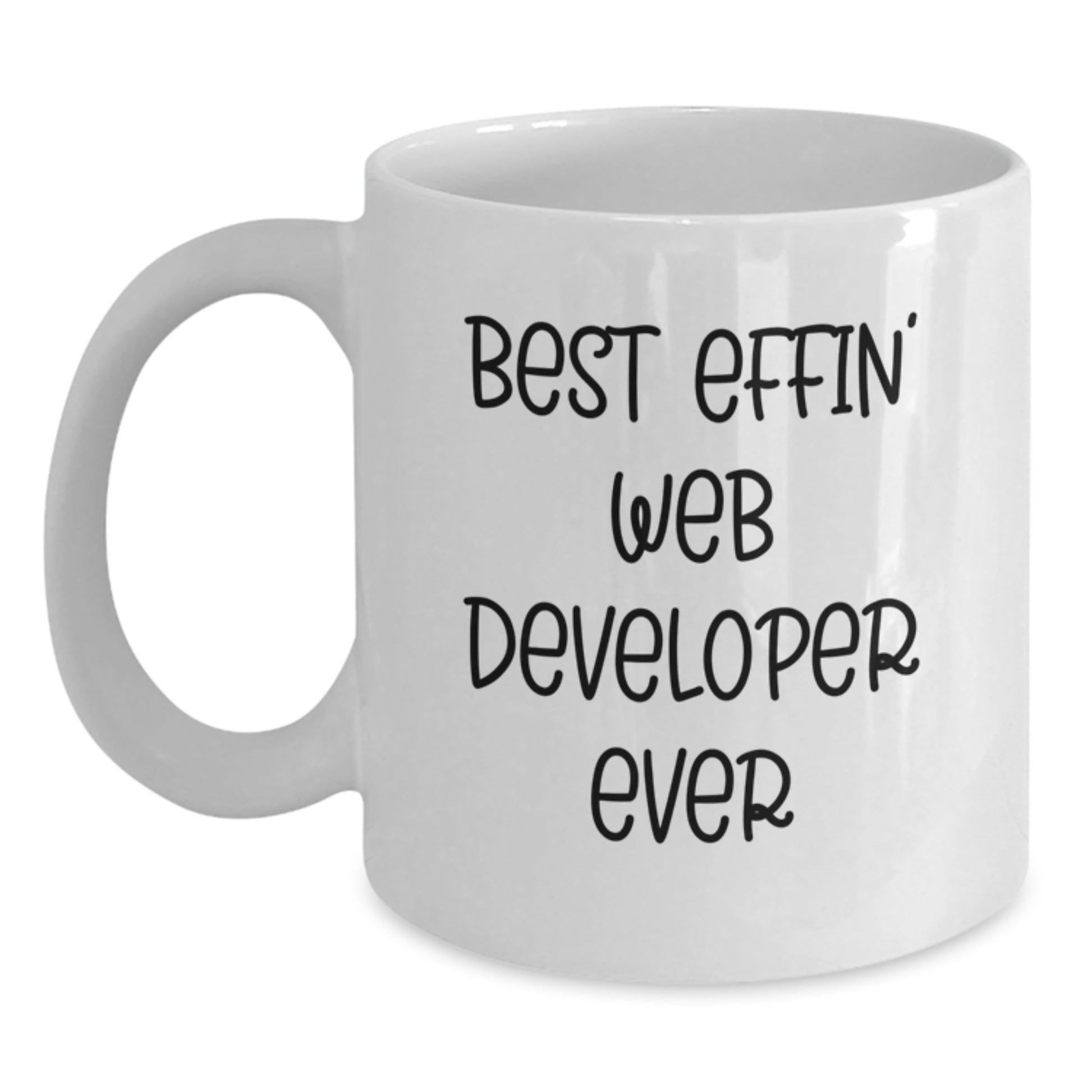Funny Web Developer Gifts from Friends for Web Developer Men - Best Effin' Web Developer Ever White Coffee Mug - The Buy Boom