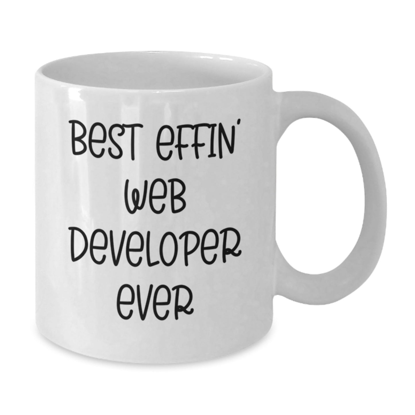 Funny Web Developer Gifts from Friends for Web Developer Men - Best Effin' Web Developer Ever White Coffee Mug - The Buy Boom