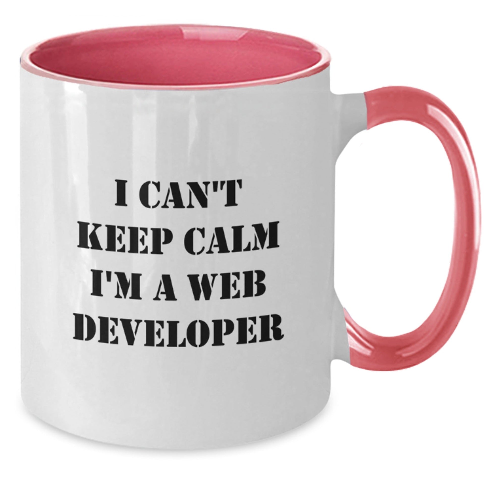 Funny Web Developer Gifts from Friends - I Can't Keep Calm I'm A Web Developer Two Tone Coffee Mug for Birthday - The Buy Boom