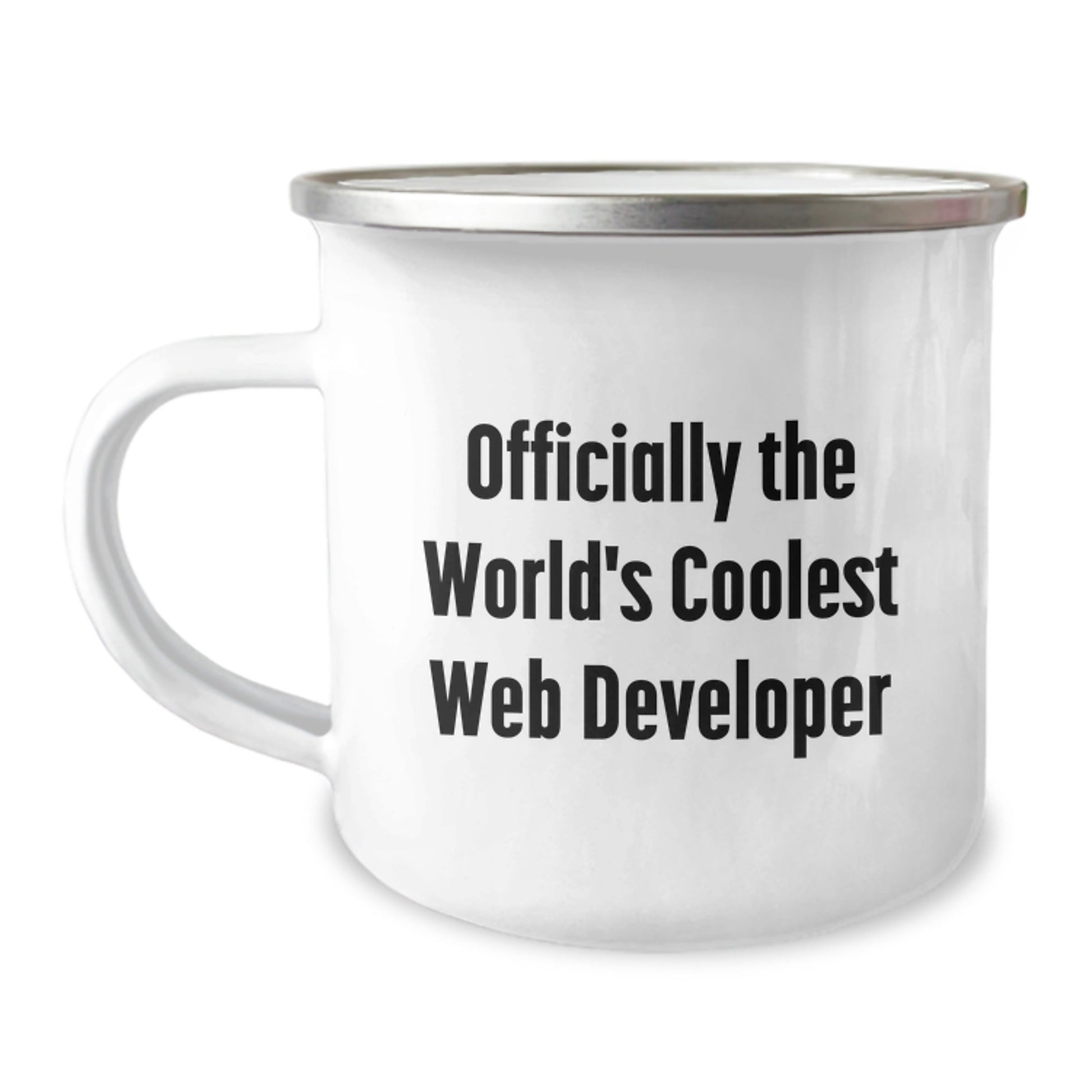 Funny Web Developer Gifts from Friends, Perfect Camping Mug for Web Developer Team Members, 'Officially The World's Coolest Web Developer' Quote Christmas Unique Gifts - The Buy Boom